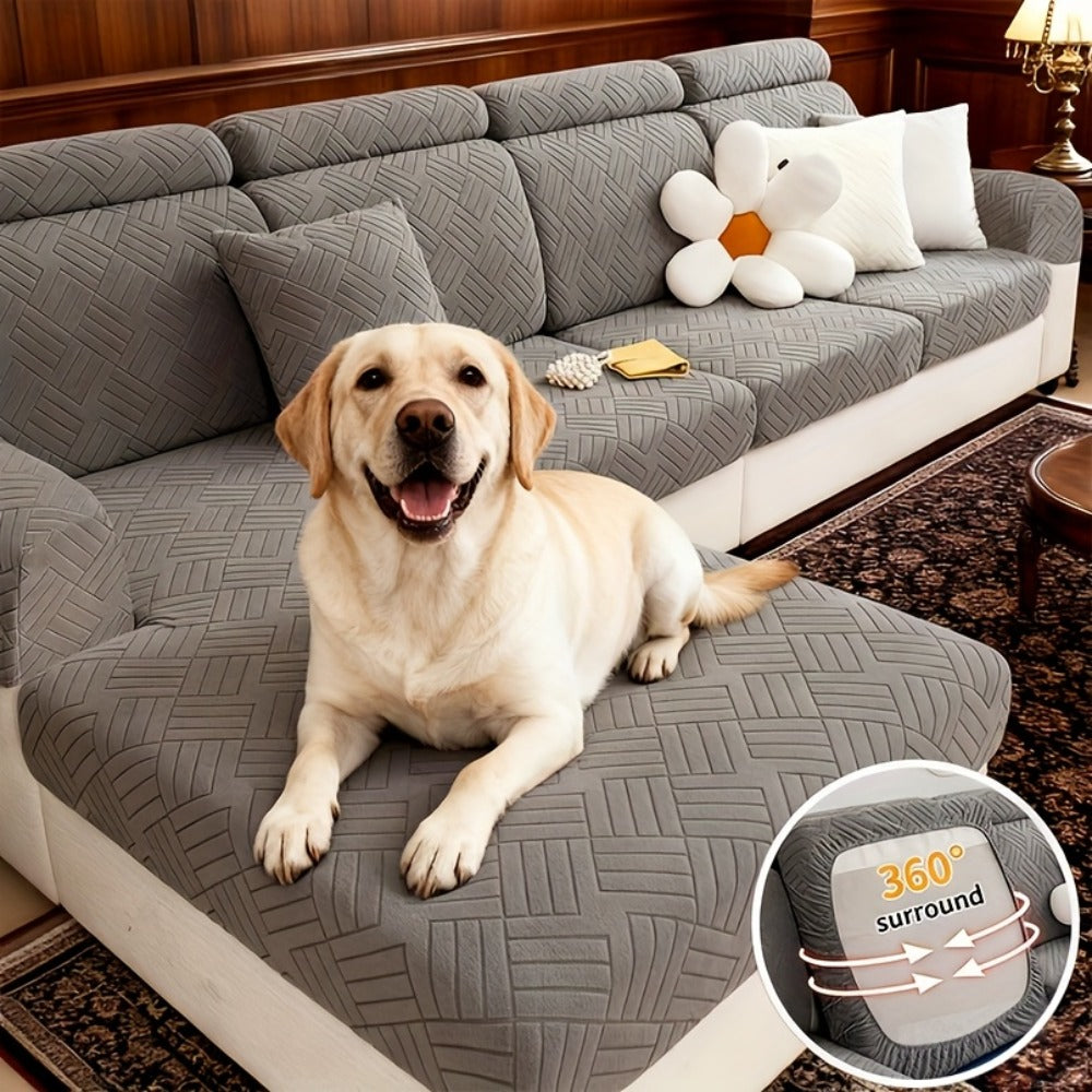 Sofa Cover Stretch Slipcover Universal Fit - Elastic Non-Slip Couch Cover Pet Friendly Machine Washable | Sofa Seat Cover Armrest Back Chaise Protector for Living Room Deep Gray Ho - product image