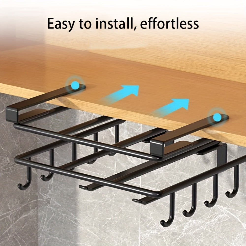 Kitchen Hook Rack for Cutting Boards Lids & Cabinet Door – Heavy Duty Carbon Steel Wall Mounted Organizer for Kitchen Tools & Bathroom Supplies, Rust-Resistant Black - product image 7