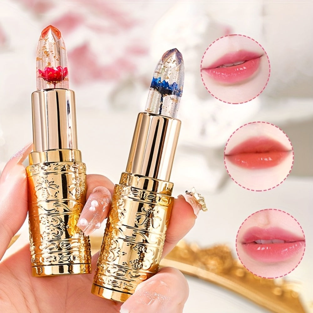 Color Changing Lip Gloss Set 3 Pcs — Temperature Magic Pink Tint Crystal Jelly Balm & Lipstick, Plant Squalane Moisturizing Hydrating Lip Makeup, Valentine's Day Christmas Birthday - product image 8