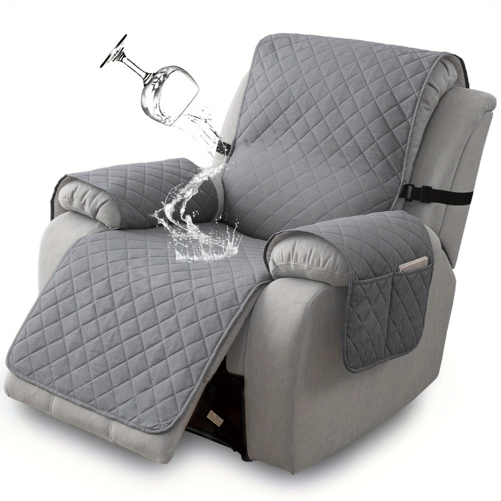 Chenille Knit Recliner Chair Cover Non-Slip Elastic Straps Drawstring Closure Pet Furniture Protector for Large Recliner 8 Colors - product image 16