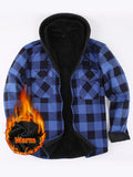 Men's Plaid Hoodie - Casual Long Sleeve Polyester 100% with Button Detail, Regular Fit, Slight Stretch, Woven Placket - Autumn and Winter Warm Leisure Sports - product image 16