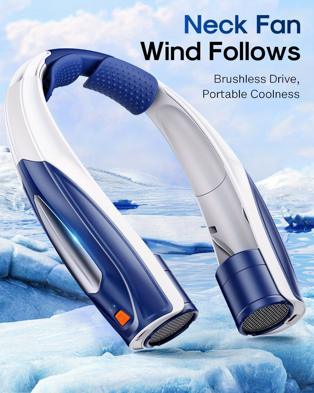 Neck Fan Wearable Bladeless Neckband Fan 3000mAh Dual Battery 6 to 20 Hours Battery Life Dual Wind Speeds Super Quiet Brushless Motor USB Charging Soft Silicone Strap for Work Trav - product image 18