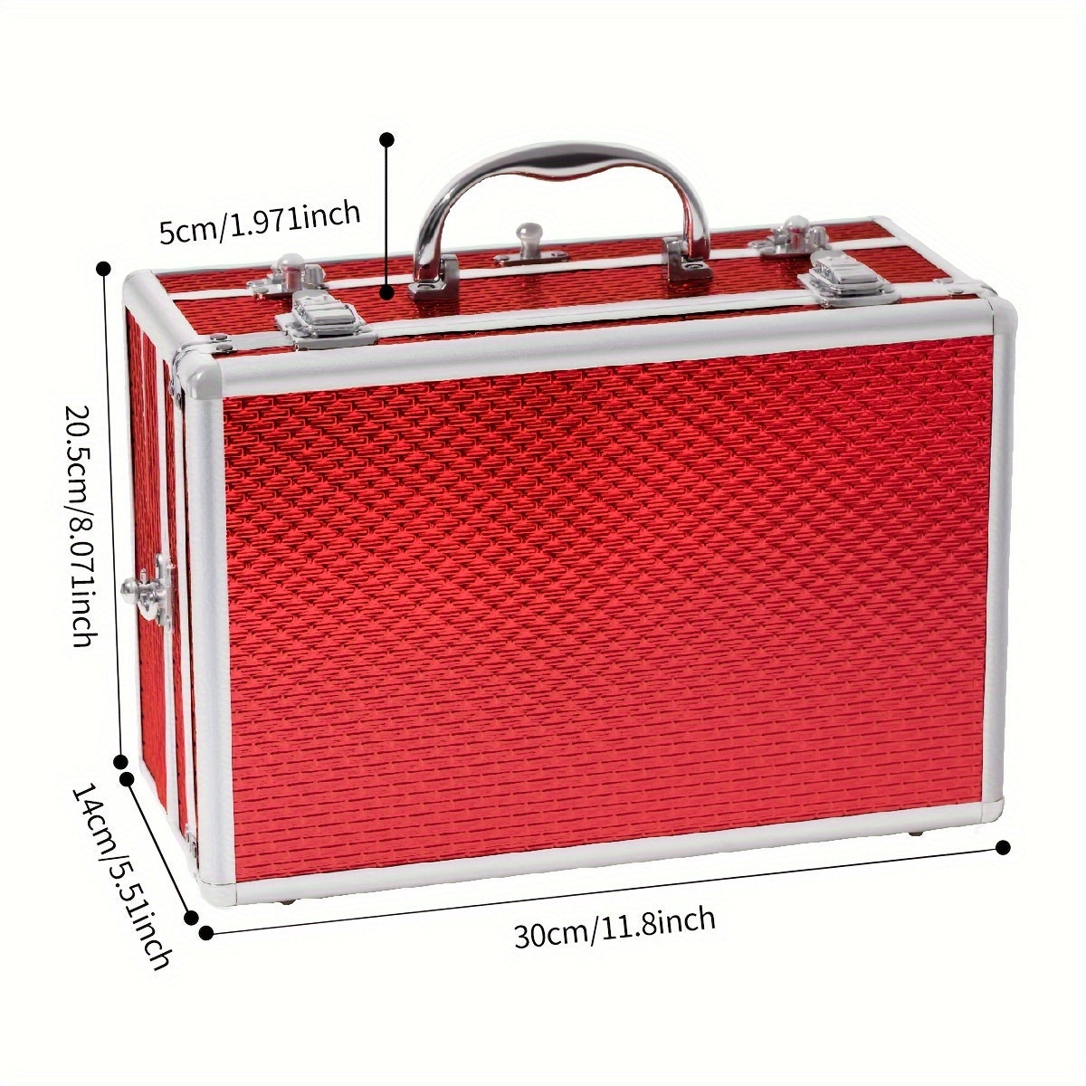 Professional Makeup Kit with Aluminum Travel Case & Mirror – Full Set Eyeshadow Blush Lipstick Foundation Eyeliner Mascara & Brushes, Gift for Women Girls Beginners, Silver & Red - product image 4