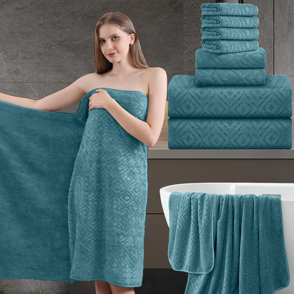 700GSM Bath Towel Set 8 Piece Extra Large Ultra Soft Thick - Highly Absorbent Quick Dry | 2 Oversized Bath Towels 2 Hand Towels 4 Washcloths | 16 Colors | Bathroom Hotel Gym Spa Ad - product image 20