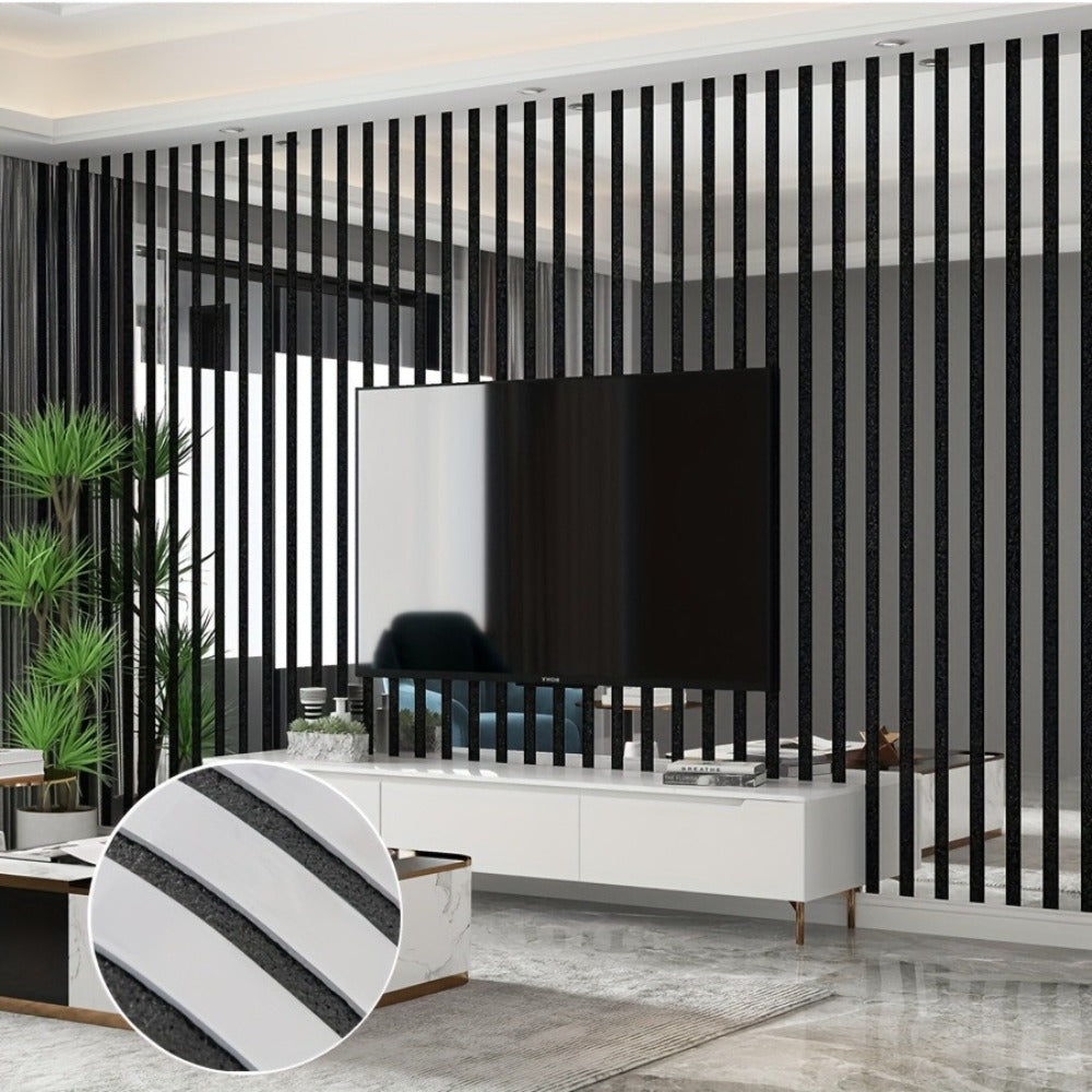3D Mirror Slat Wall Panel Self-Adhesive Peel and Stick Gold Silver Metallic Grid Wall Sticker for TV Background Wall Ceiling Curved Edges Home Decor Art Easy Install - product image 2
