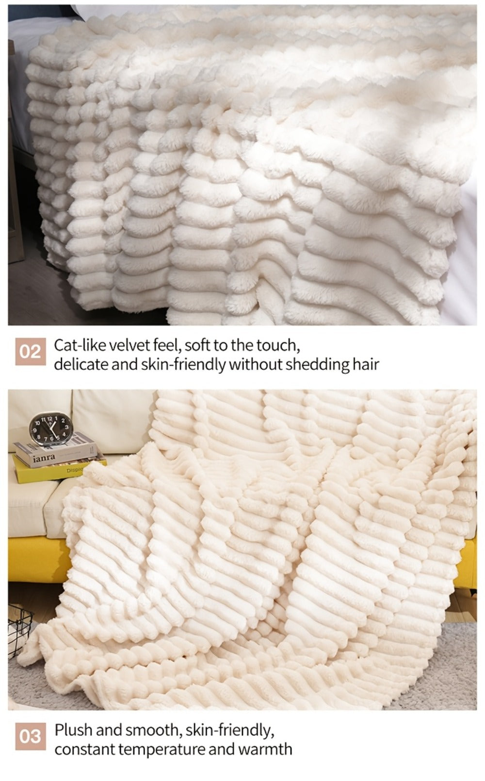 500gsm Heavy Plush Blanket – Ultra Thick Soft Warm Fluffy Blanket for Bed, Sofa & Travel, Baby to Double Size, 5 Colors - product image 38