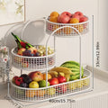 3-Tier Metal Fruit Basket Stand Extra Large Heavy Duty Countertop Fruit Bowl with Grid Design, Breathable Ventilated Multi-Level Storage Rack for Fruits Vegetables Bread Kitchen Or - product image 12