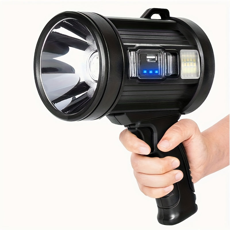 Waterproof LED Flashlight 6 Modes 3 Color Filters Solar USB Rechargeable IPX4 Torch for Hunting Camping Boating Hiking Emergency for Patio & Backyard Use