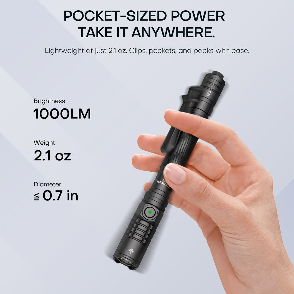 Tactical Penlight 1200 Lumen EDC Flashlight | High-Brightness Torch with Tail Switch Multi-Mode | Slim Pocket Light for Everyday Carry, Camping, Outdoor Activities & Work Lighting - product image 14
