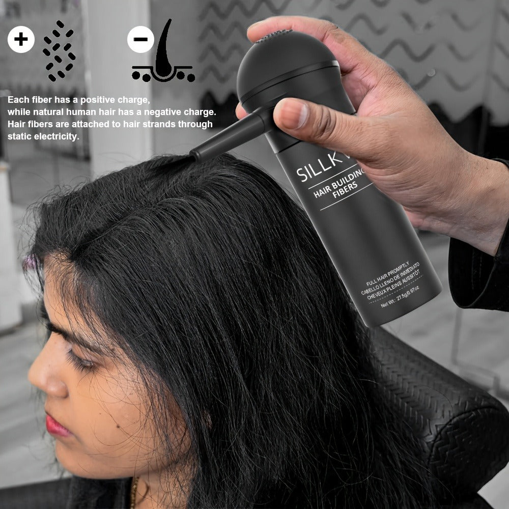 Hair Fibers Spray Applicator Kit Instant Thickness for Thinning Hair & Bald Spots SILLKVA 7 Shades Precision Spray Natural Coverage Hair Loss Concealer Men & Women 0.97oz - product image 2