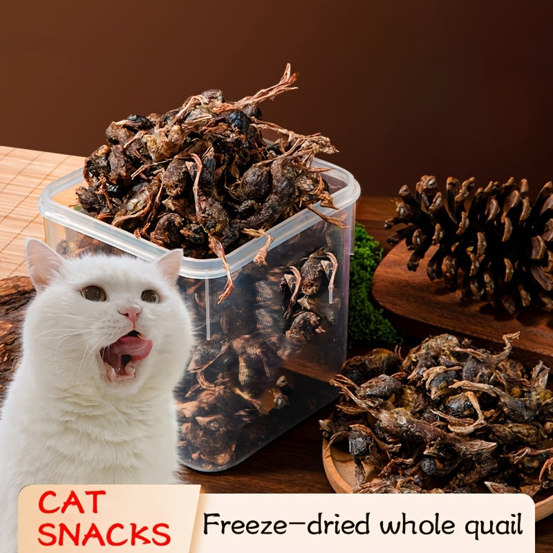 High Protein Natural Raw Diet Snack, Ready to Serve, No Cooking Required, Cleaned & Prepared for Cats & Kittens | Air-Dried Whole Quail Cat Treats 70g - product image 4