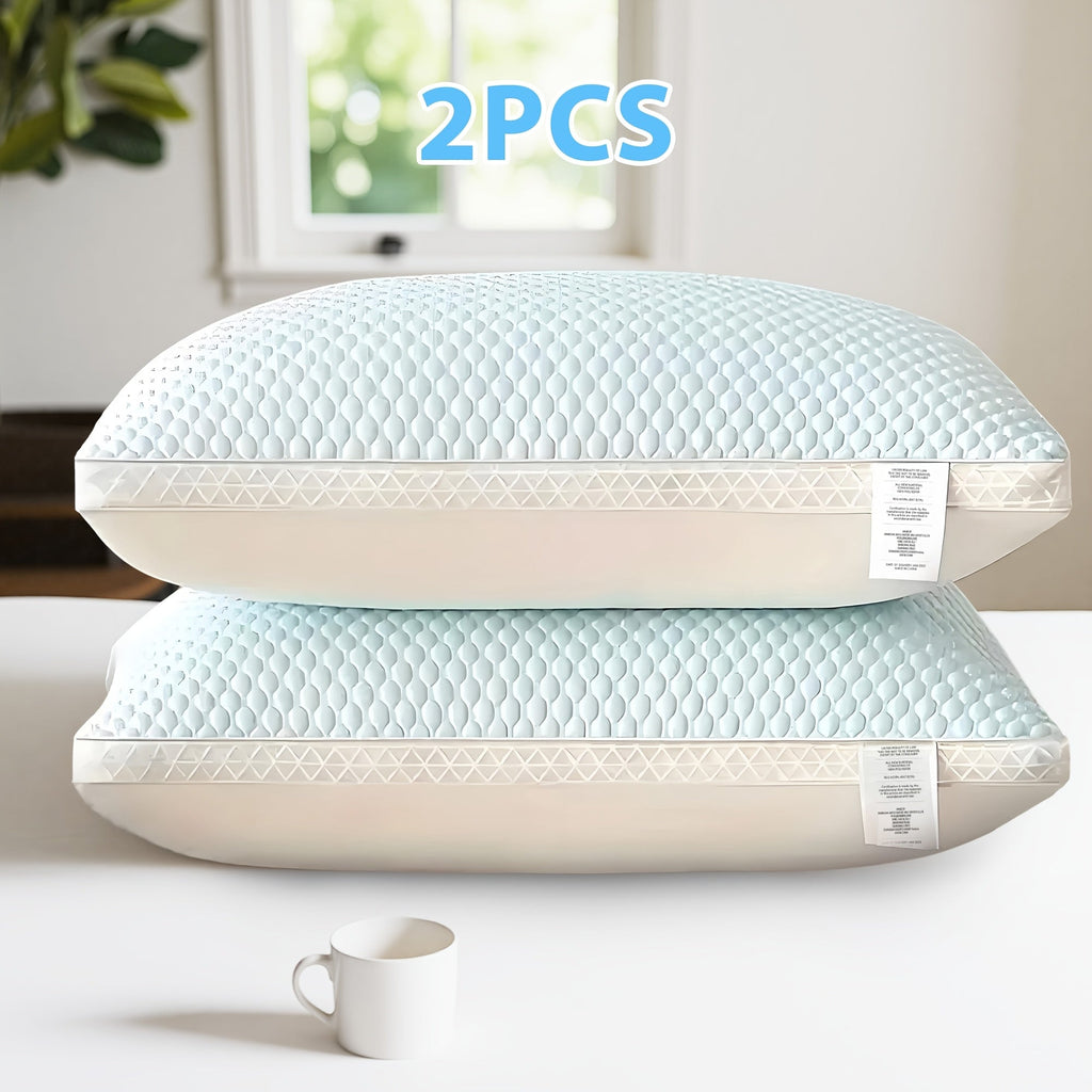 Cooling Bed Pillows 2-Pack, Non-Collapsing Soft Support Pillow with Neck & Cervical Support, Breathable & Machine Washable, Queen Size Bed Pillows for Back Side Stomach Sleepers - product image 12