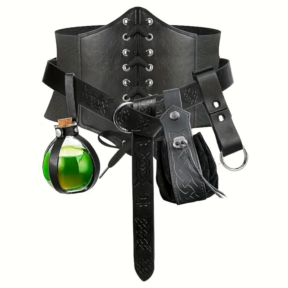 Medieval Belt Pouch Potion Bottle Waist Protector, Women Halloween LARP Cosplay Renaissance Fair Outfit, Stage Prop & Photography Costume Gift – Renaissance - product image 2
