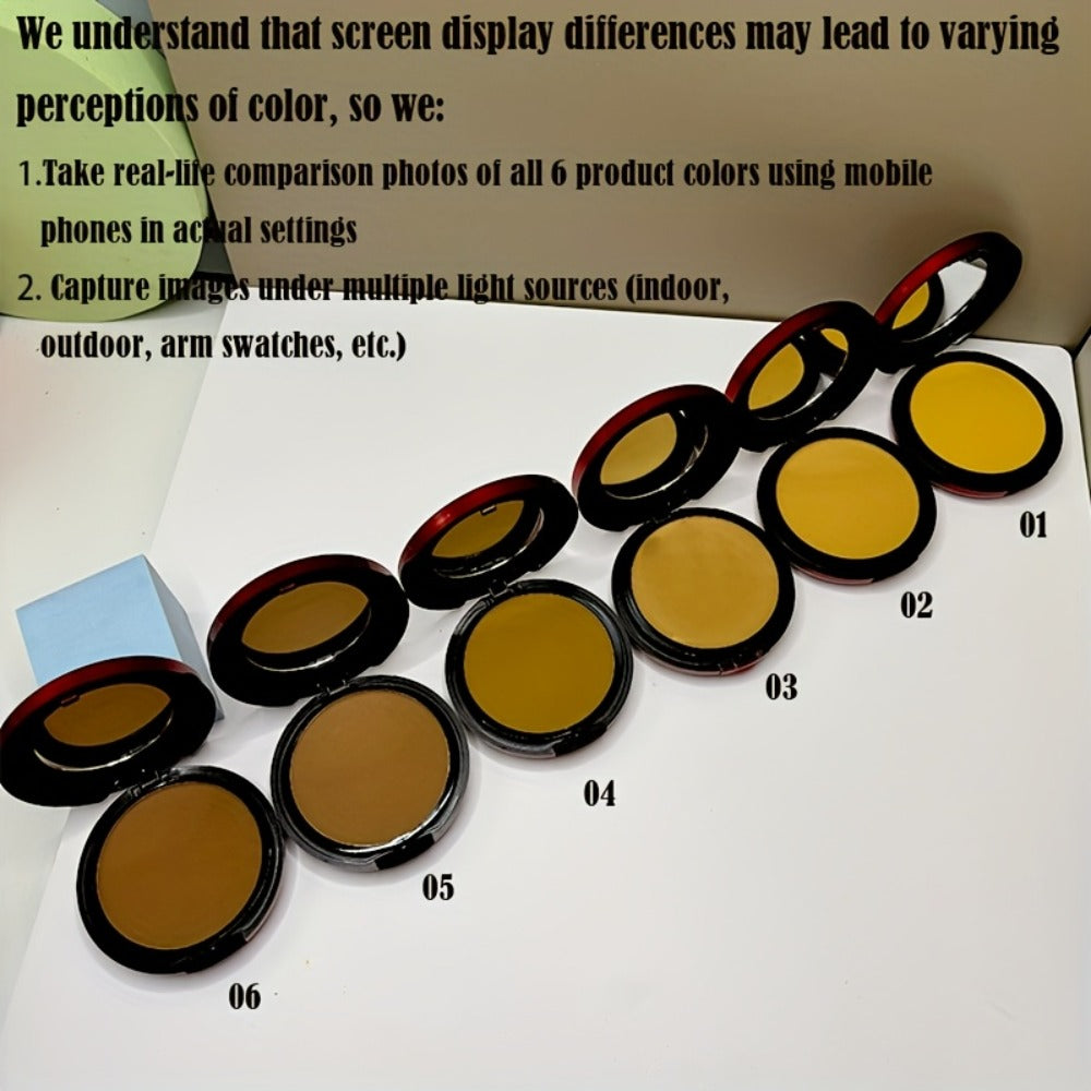 Pressed Powder Foundation Contour Matte Ful1l Coverage Oil Control Waterproof | 6 Shades Light to Dark | Blending Puff Included | 1-Pack & 2-Pack Duo Set Available - product image 27