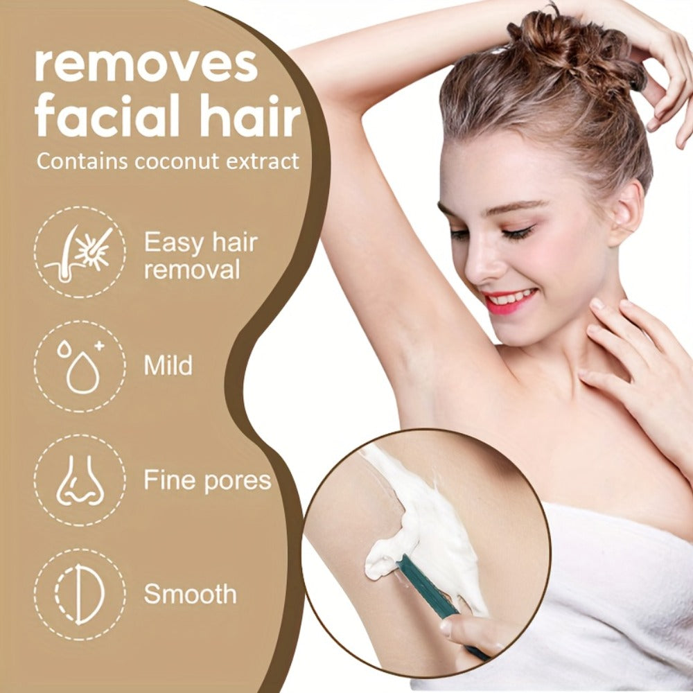 Painless Hair Removal Cream 150g 3-Minute Fast Acting – Coconut Extract Squalane Depilatory for Underarms Arms Legs Thighs Body Bikini, Smooth Skin Up to 15 Days for Women - product image 4