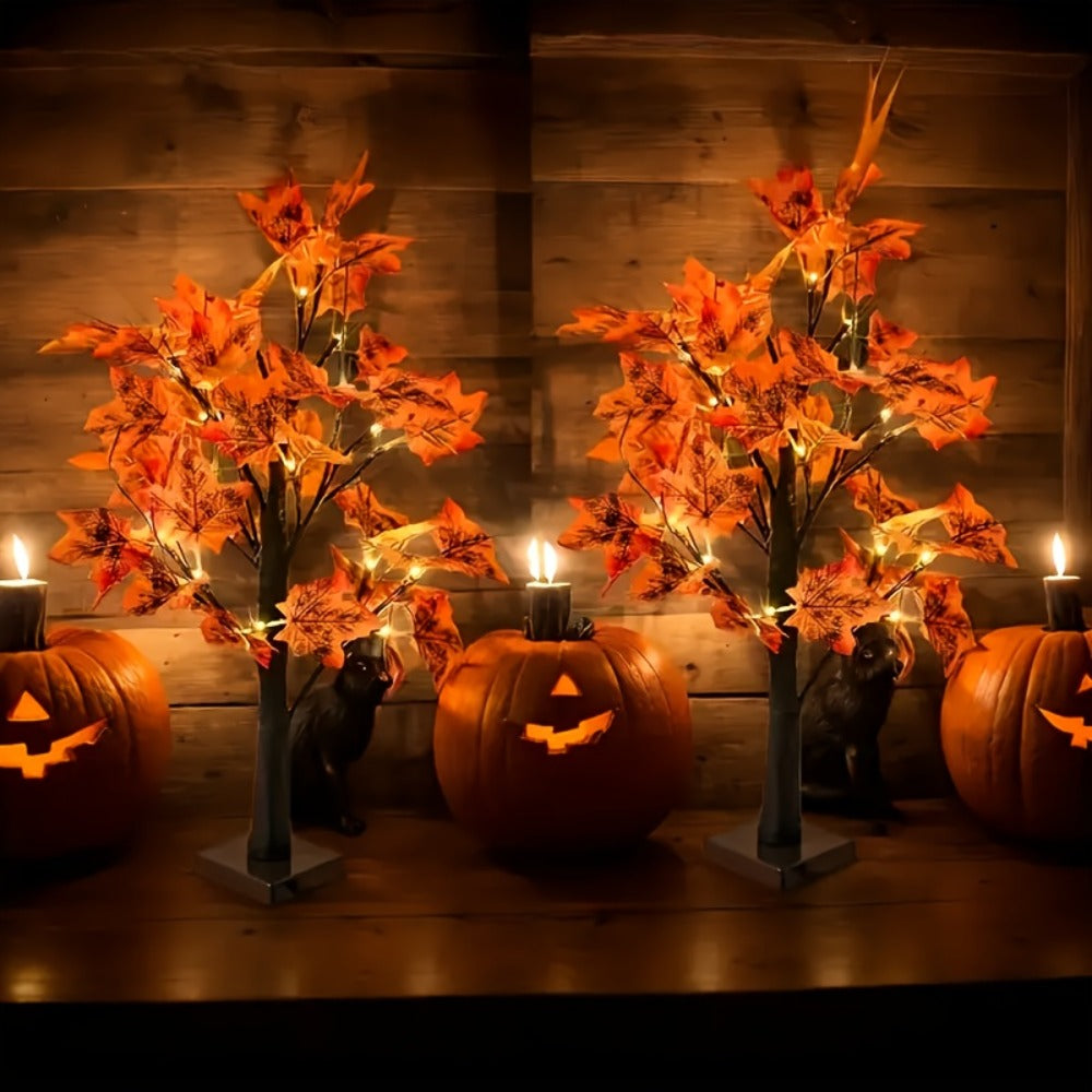 LED Maple Leaf Tree Table Lamp 2 Pack - 21 Inch Battery Powered Artificial Tree Light for Home Room Balcony Thanksgiving Christmas Fall Autumn Decor Indoor Festival Decoration - product image 5
