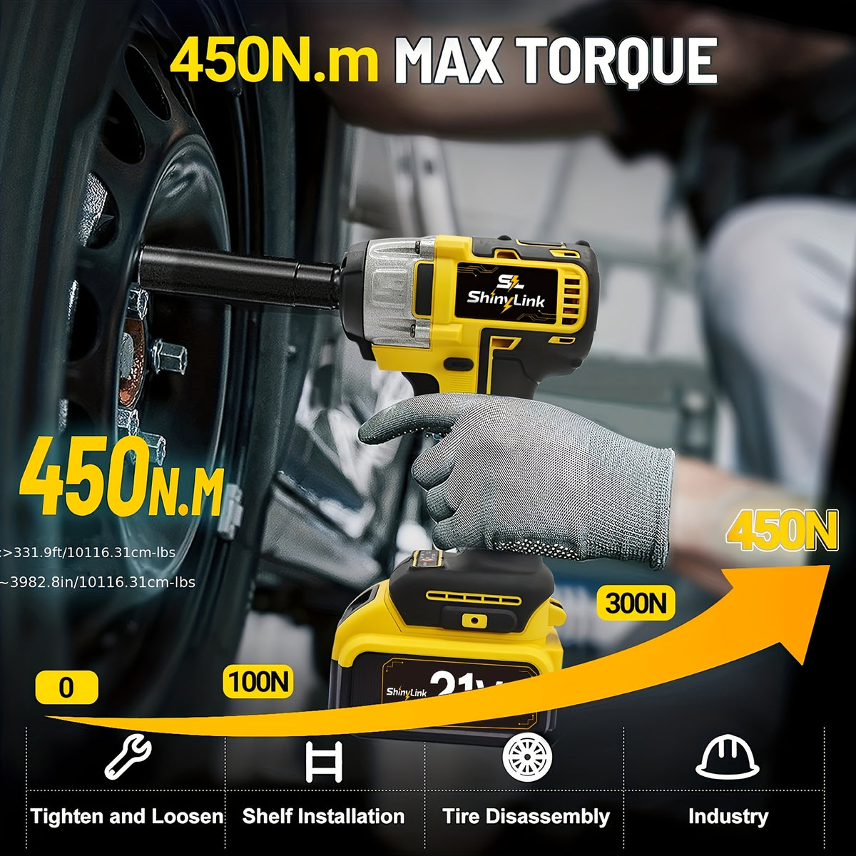 21V Impact Wrench Kit with 3000Mah Lithium-Ion Battery and Heavy Duty Motor - Wireless Drill/Driver Compatible for Car, Truck, Motorcycle, Repair - Ideal Gift - product image 8