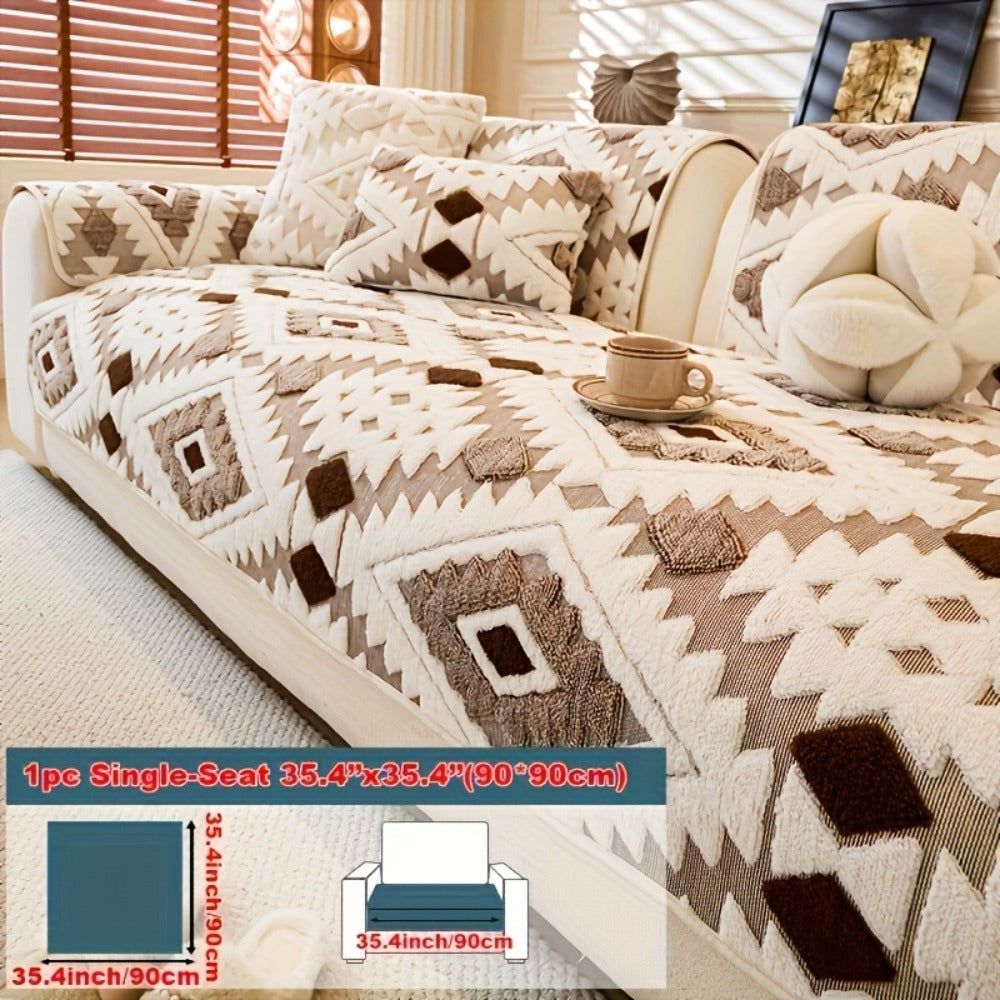 Thick Plush Sofa Cover Non-Slip Pet Friendly Machine Washable Couch Slipcover Furniture Protector for Living Room Bedroom Office Armrest to 4-Seat Multiple Colors - product image 13