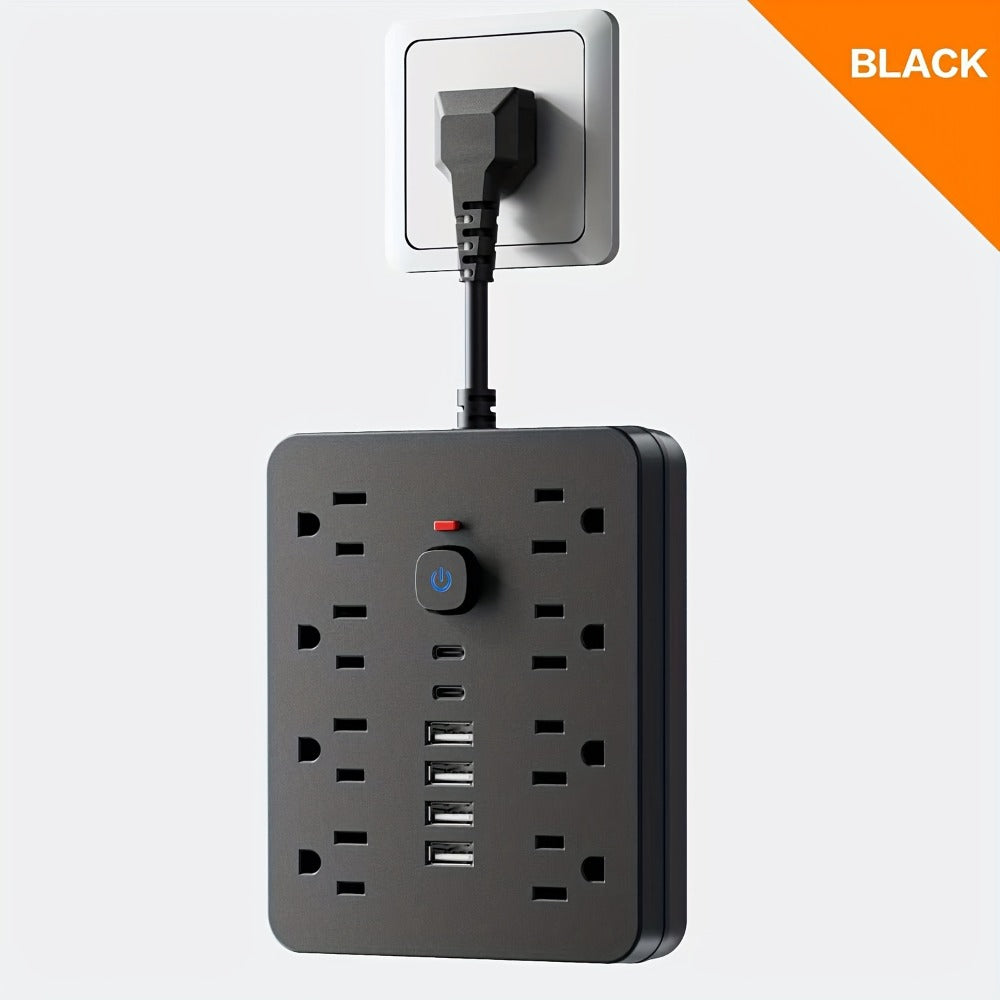 Outlet Extender Power Strip Wall Mountable 14-in-1 10-in-1 with 8 AC Outlets 6 USB Ports 2 USB-C One-Touch Control Switch Overload Protection Short Cord Design for Home Office Scho - product image 8