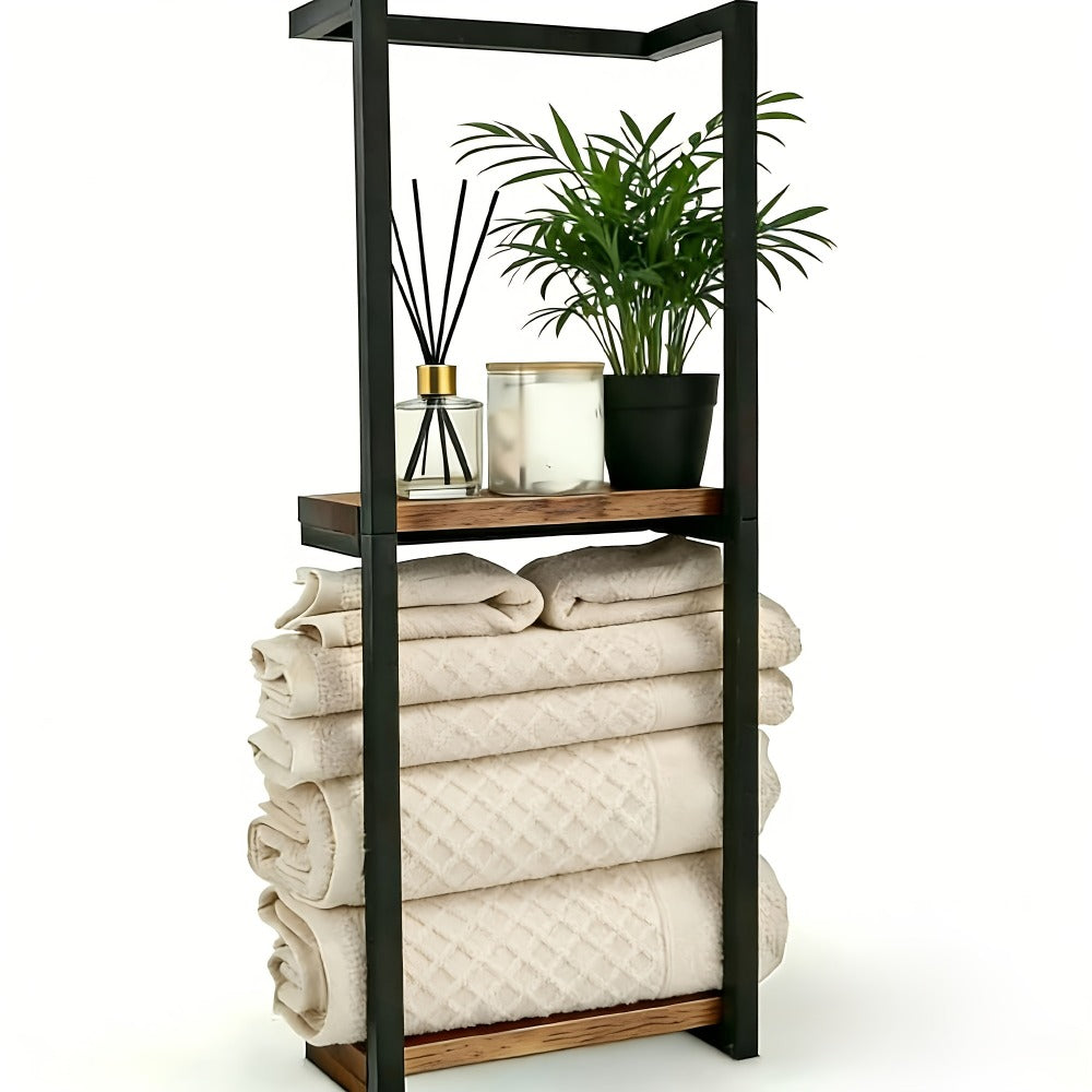Towel Rack Wall Mounted 2-Layer Storage Organizer 11.2 Inch - Space Saving Hanging Towel Holder for Bathroom, Bedroom & Home Rooms, Contemporary Style, Available in 1-Pack & 2-Pack - product image 3