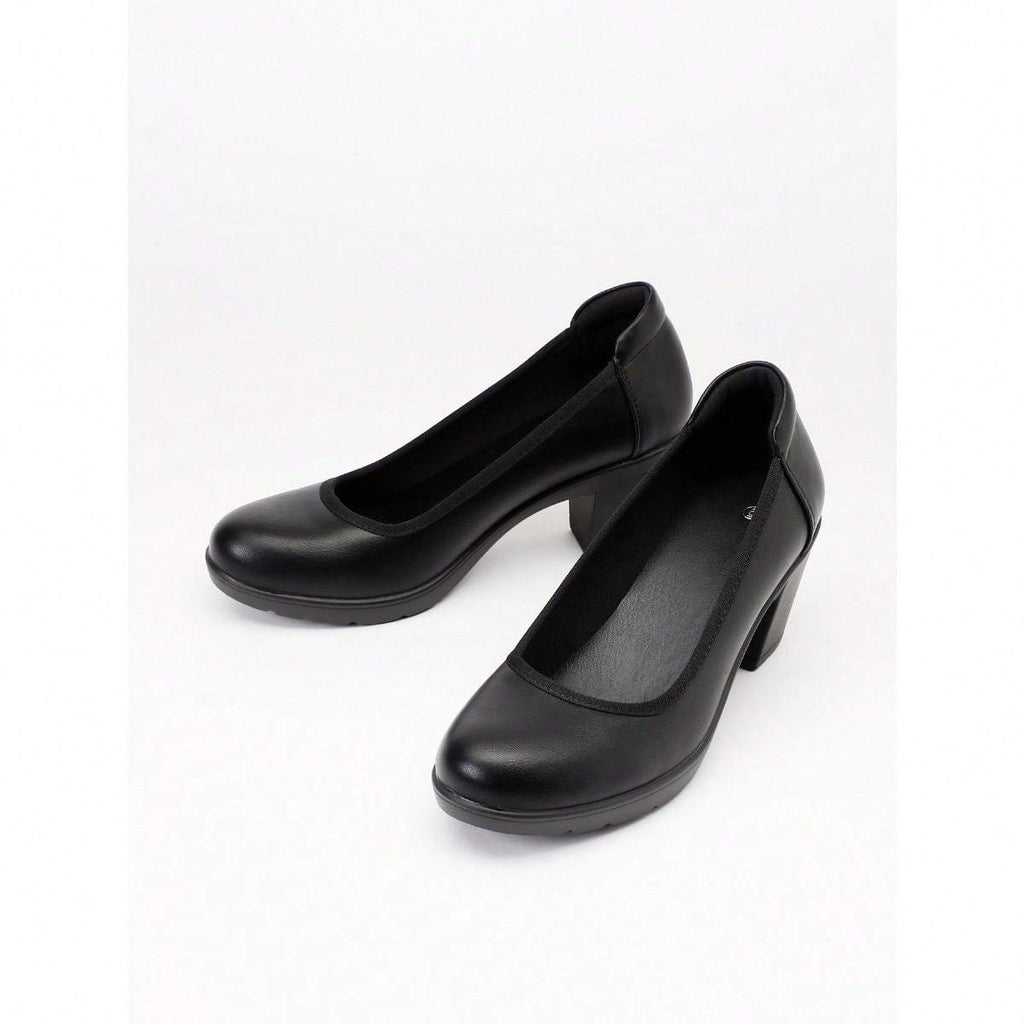 Women's Block Heel Pumps Work Shoes Office Lady Round Toe High Heels Dress Shoes, Women Shoes - product image 19