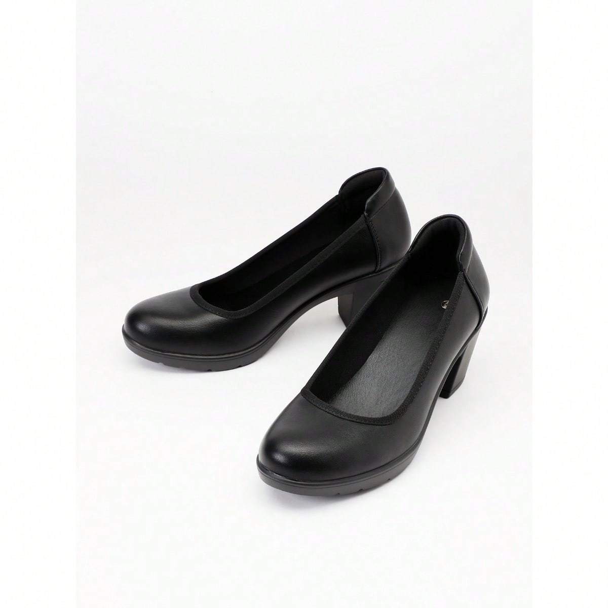 Women's Block Heel Pumps Work Shoes Office Lady Round Toe High Heels Dress Shoes, Women Shoes - product image 19