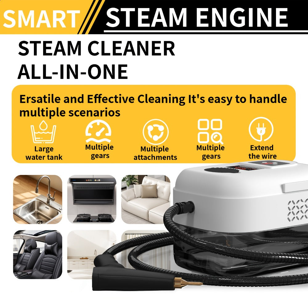 Carpet Steam Cleaner Handheld with LCD Display 1200ml Tank Gear Switch High Temperature for Kitchen Sofa Floor Tile Grout Home - product image 6