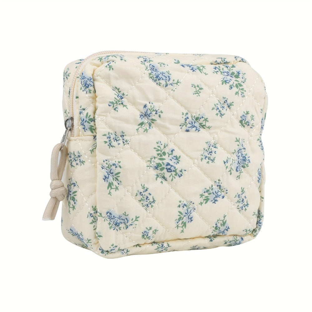 Quilted Makeup Bag Set 4-Piece Floral Rose Coquette Aesthetic Premium Cotton Cosmetic Organizer Travel Toiletry Pouch 4 Sizes for Women Girls Vanity Bathroom Gift - product image 12
