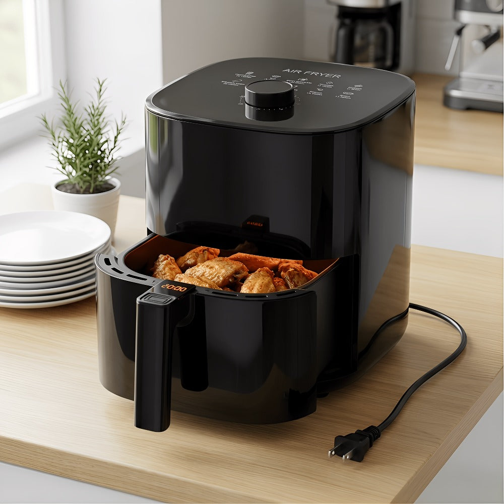 Air Fryer 8-in-1 with LED Touchscreen, 6QT Large Capacity Electric Hot Air Oven, 1350W 360° Hot Air Circulation, Non-Stick Fry Basket, Heat-Insulated Handles, 8 Cooking Presets for - product image 4