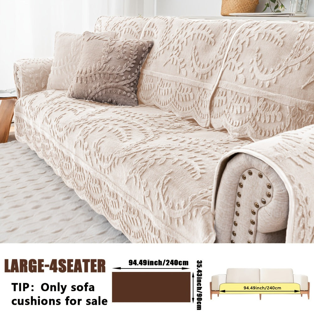 Faux Rabbit Fur Sofa Cover Thickened Quilted Plush Warm Non-Slip Machine Washable Pet Friendly Breathable Sofa Cushion for Living Room Bedroom Office - 2 3 Seater Large - product image 7