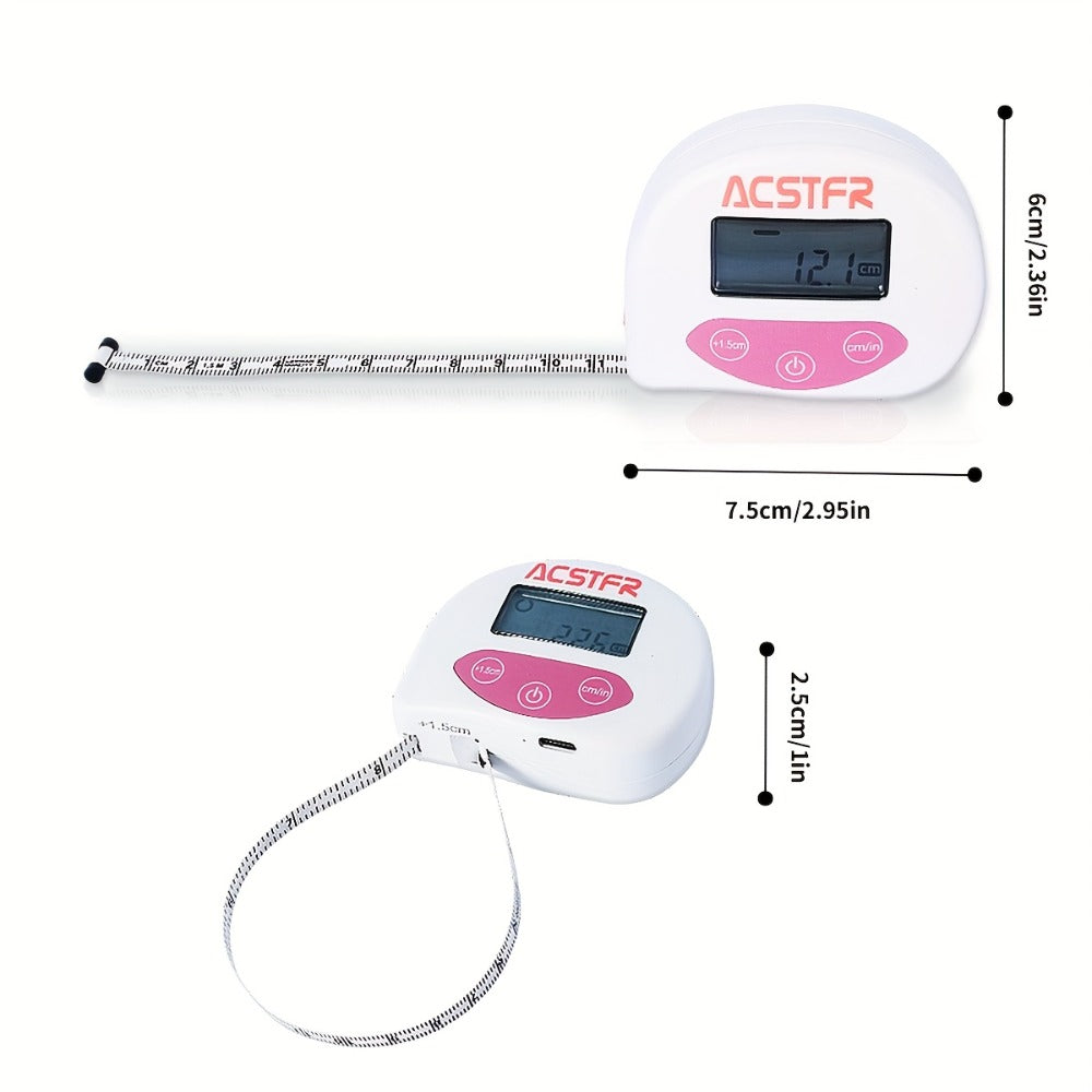 Digital Body Measuring Tape 60 Inch 150cm Smart Retractable Electronic Tape Measure for Weight Loss Waist Hip Chest Arm Body Measurement USB Rechargeable Fitness Tracker Tool - product image 3