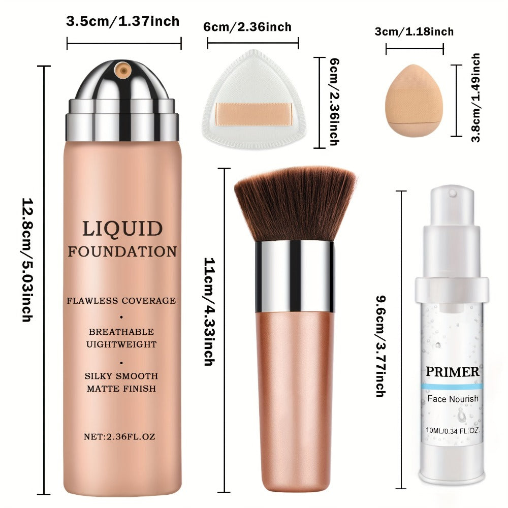Full Coverage Liquid Foundation Makeup Long Lasting Matte Finish Buildable Formula for Mature Dry Skin Natural Beige Nude Shades Women Face Cosmetics Daily Office Gift - product image 5