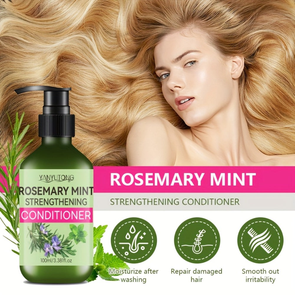 Rosemary Mint Shampoo & Conditioner Set with Rosemary Extract — Moisturizing Strengthening Hair Growth Formula, Scalp Stimulating, All Hair Types, Unisex 3.38oz Travel Size - product image 2