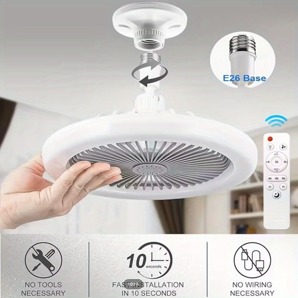 Ceiling Fan Light with Remote Control 3-Speed 3-Color Dimmable LED E26 Base 3000-6500K Adjustable Direction Timer Night Light Function for Bedroom Living Room - product image 6