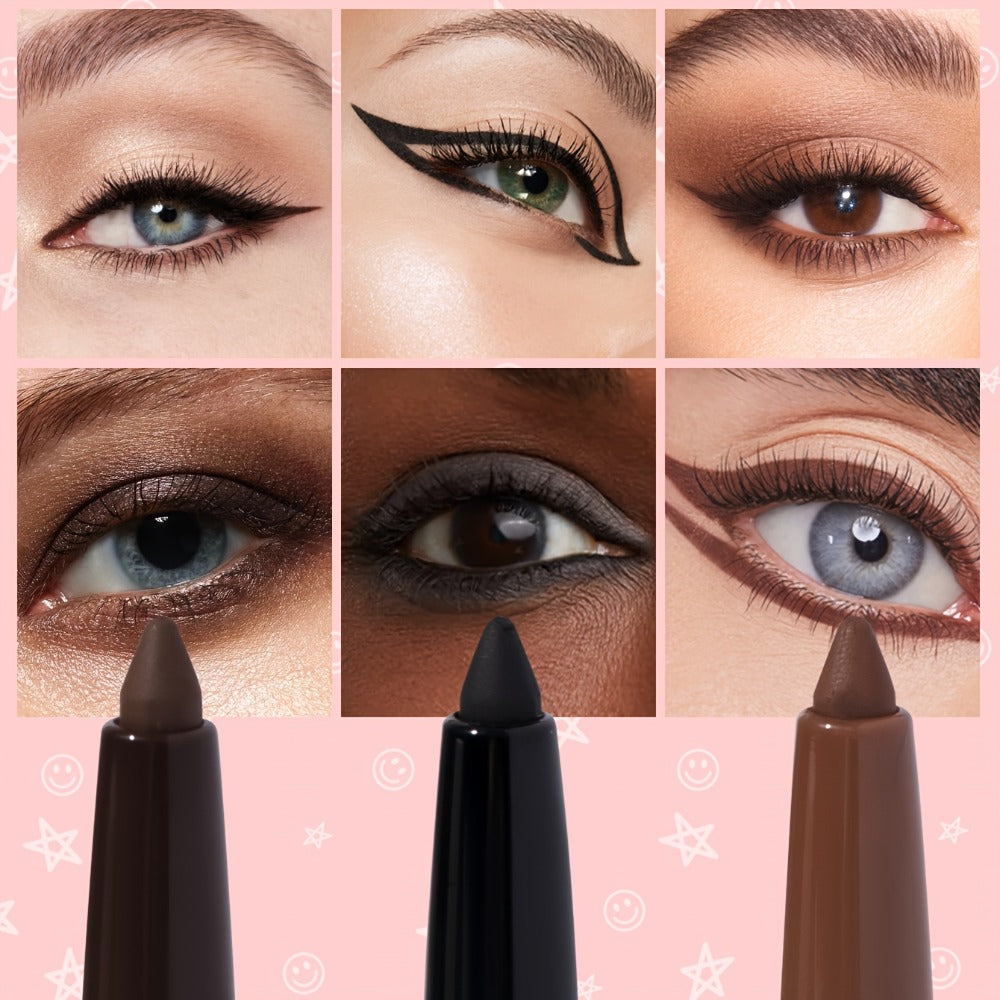 3-Piece Matte Gel Eyeliner Pen Set Waterproof Long-Lasting Smudge-Proof Precision Eye Makeup — Quick-Dry Creamy Formula for Sensitive Mature Skin Beginner Friendly Deep Medium Blac - product image 7