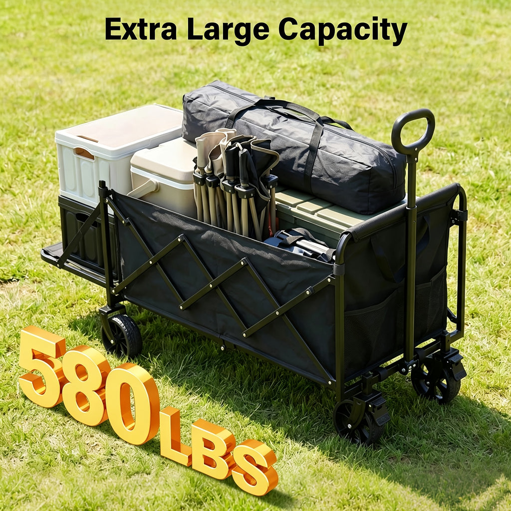360/ 520/580/600 Lbs Collapsible Wagon Cart with Wheels Foldable - Folding Utility Heavy Duty Wagons Carts for Grocery Sports Garden Shopping Camping - product image 21