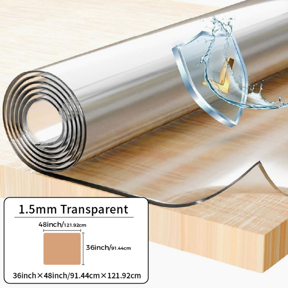 Clear PVC Tablecloth Table Protector 1.5mm Thick Transparent Table Cover Heat Resistant Scratch Resistant Waterproof Desk Mat for Dining Table Home Office Restaurant Coffee Table M - product image 29