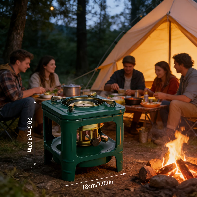 Travel-friendly Kerosene Paraffin Camping Stove Outdoor Heater Adjustable Flame Featherlight Military Green Stove for Camping Picnic Barbecue Backpacking Survival Emergency
