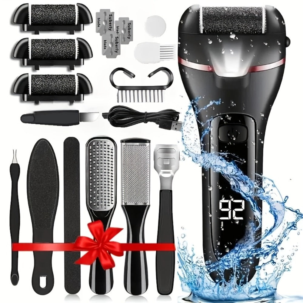 Electric Pedicure Foot File 10-in-1 Kit – Rechargeable with Digital Display, 3 Roller Heads, Dead Skin & Hard Skin Remover for Men & Women - product image 5
