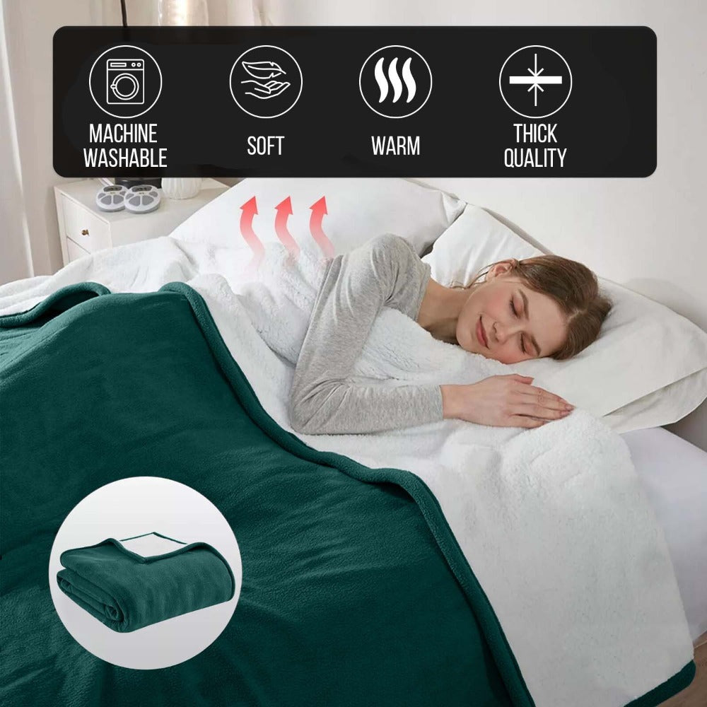 480GSM Sherpa Fleece Blanket – Double-Sided Heavy Warm Throw for Couch, Bed & Travel, Reversible All Season, 13 Colors, 3 Sizes - product image 20