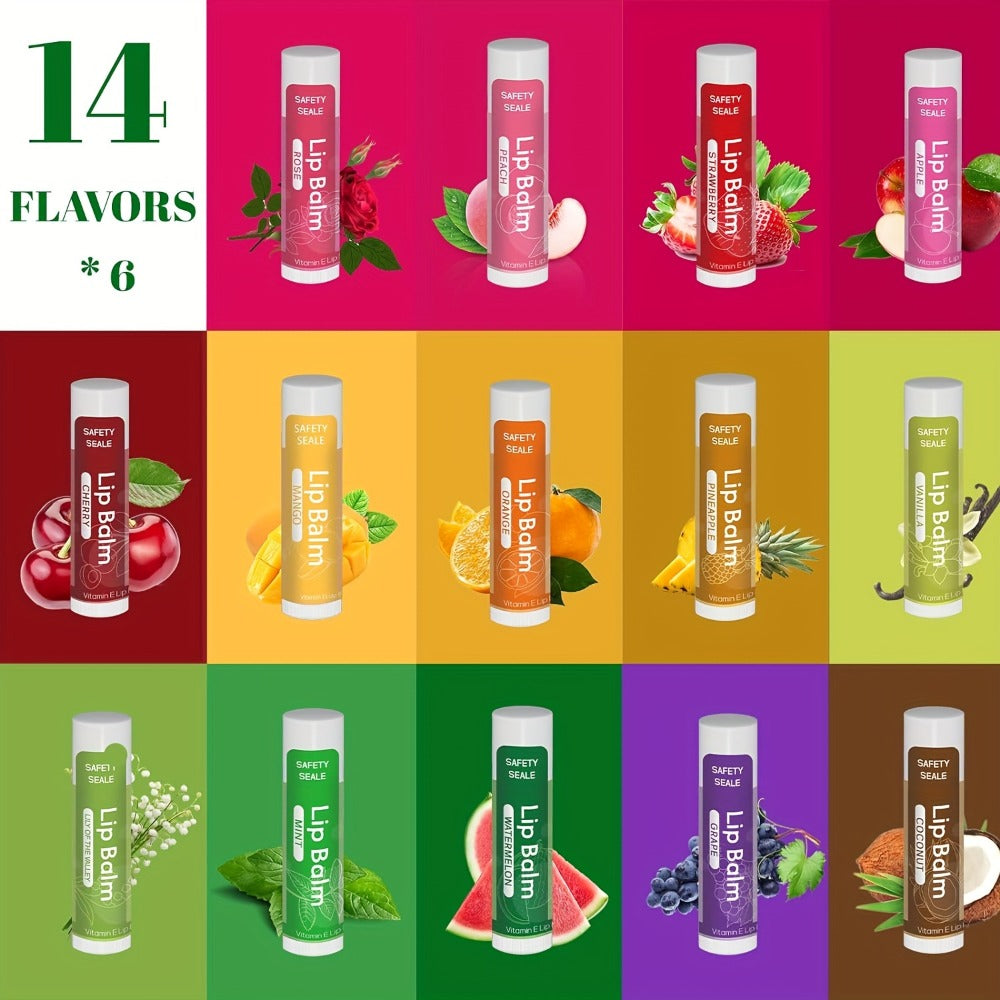 Bulk Lip Balm Set 84 Pcs with Vitamin E & Coconut Oil — 14 Flavors Natural Moisturizing Lip Balm, Non-GMO Formula, Repairs Dry Chapped Lips, Valentine's Day & Holiday Gift for Wome - product image 6