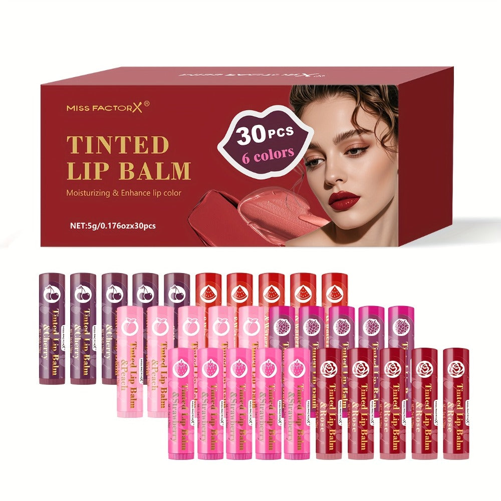 Tinted Lip Balm Set 30 Pieces Moisturizing Lip Gloss Gift Collection Hydrating Sheer Color Luminous Shiny Finish Bulk Lip Care Set for Women Daily Wear Birthday Holiday Bridal Gift - product image 3