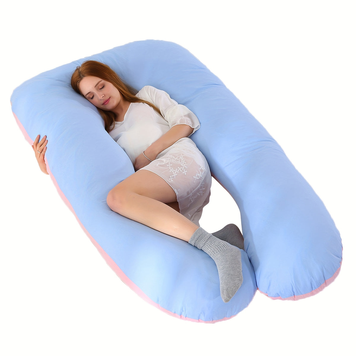 U-Shaped Maternity Pillow for Back, Neck, and Leg Support – Soft, Portable, and Comfortable Polyester Pregnancy Pillow for Expecting Moms, Hand Wash or Dry - product image 11