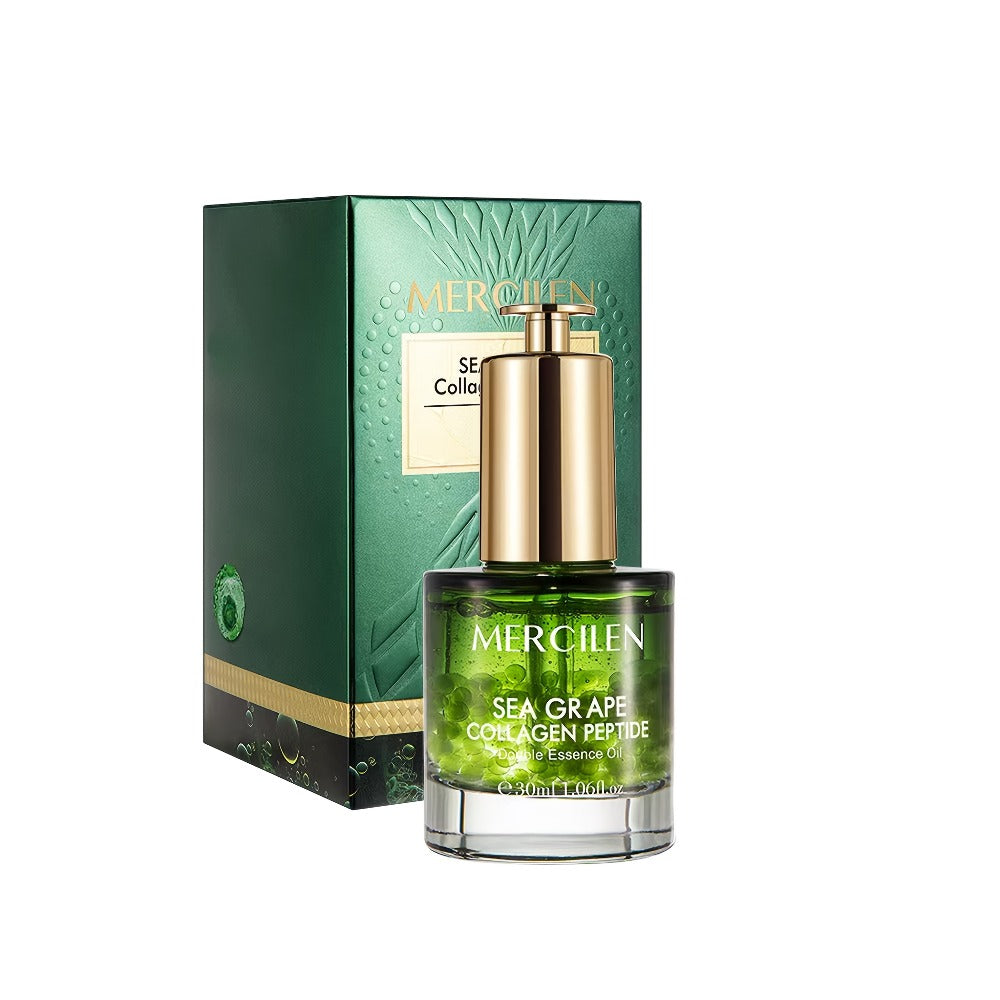 Sea Grape Collagen Peptide Essence Oil Squalane Moisturizing Face Serum Alcohol-Free Anti-Aging Skin Brightening Unisex Skincare for Sensitive Skin - product image 3