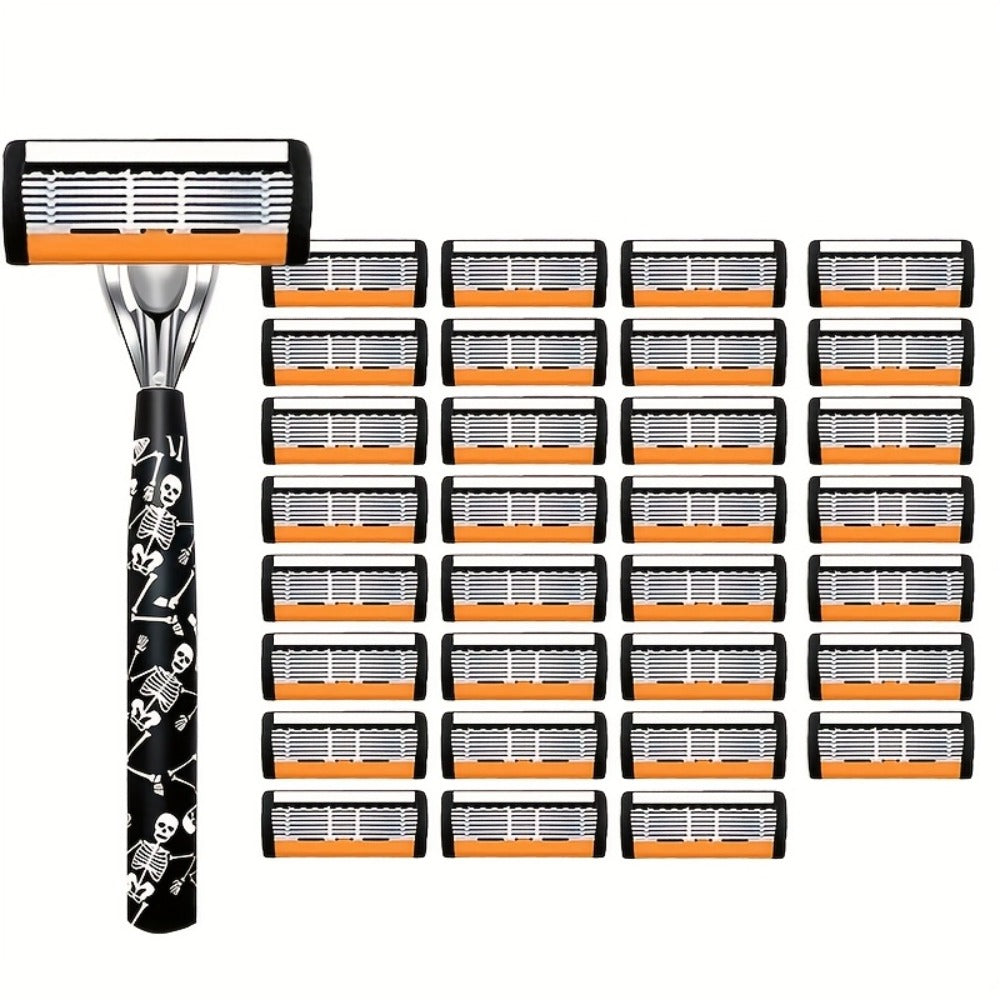 Safety Razor for Men 7-Layer Progressive Blades — Non-Slip Stainless Steel Handle Classic Double Edge Razor for Beard & Mustache Grooming, 1 or 2 Handle + 15–36 Blade Pack Options - product image 11