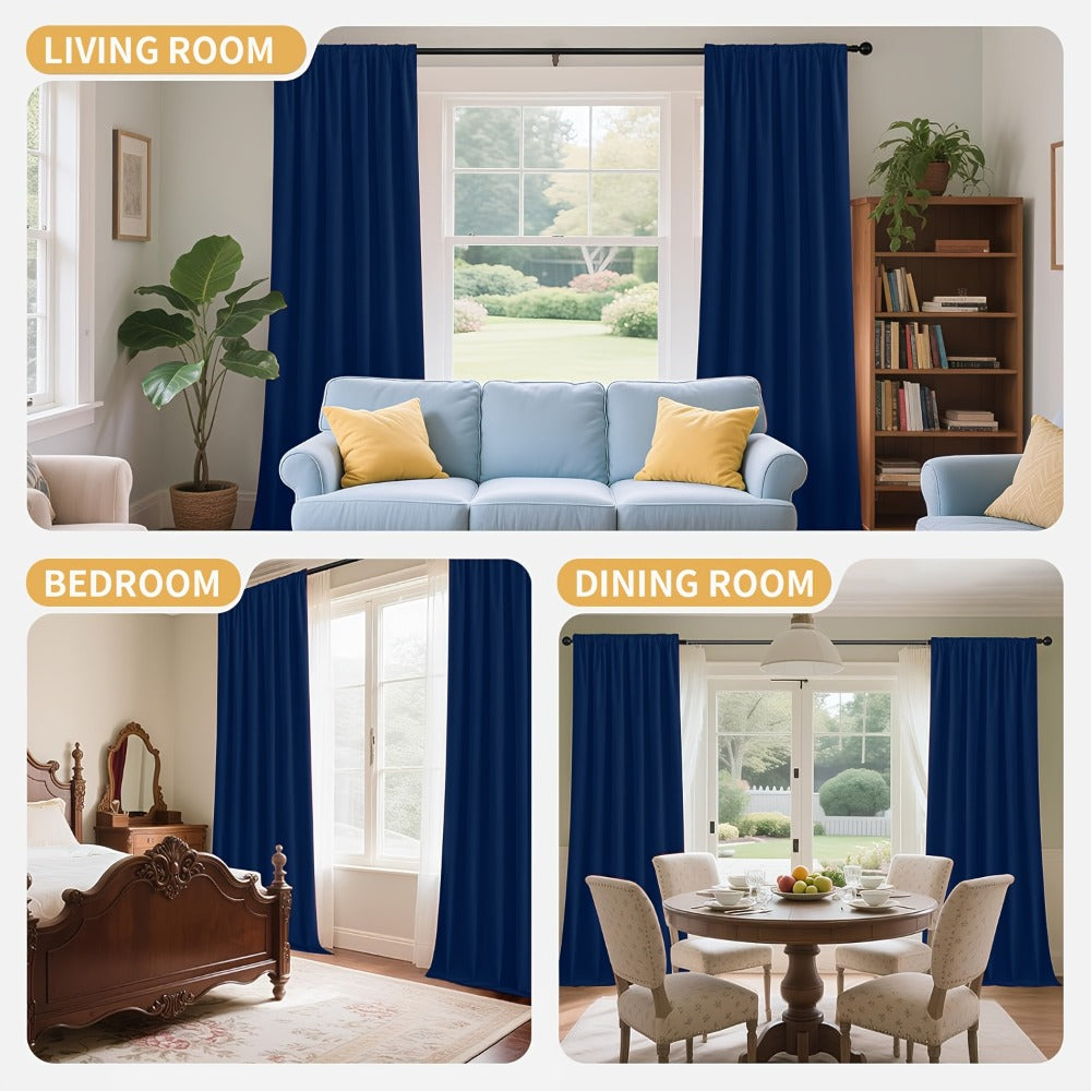 Blackout Curtains 4 Panels Thermal Insulated Room Darkening Drapes – Rod Pocket, Energy Saving, Solid Color for Bedroom & Living Room, 7 Colors & Multiple Sizes - product image 12