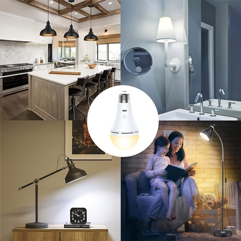 USB Rechargeable Light Bulbs 2-Pack with Remote Control Dimmable Timer 3 Color Temperatures E26 9W 350LM 2000mAh Emergency LED Bulb with Hook for Camping - product image 4