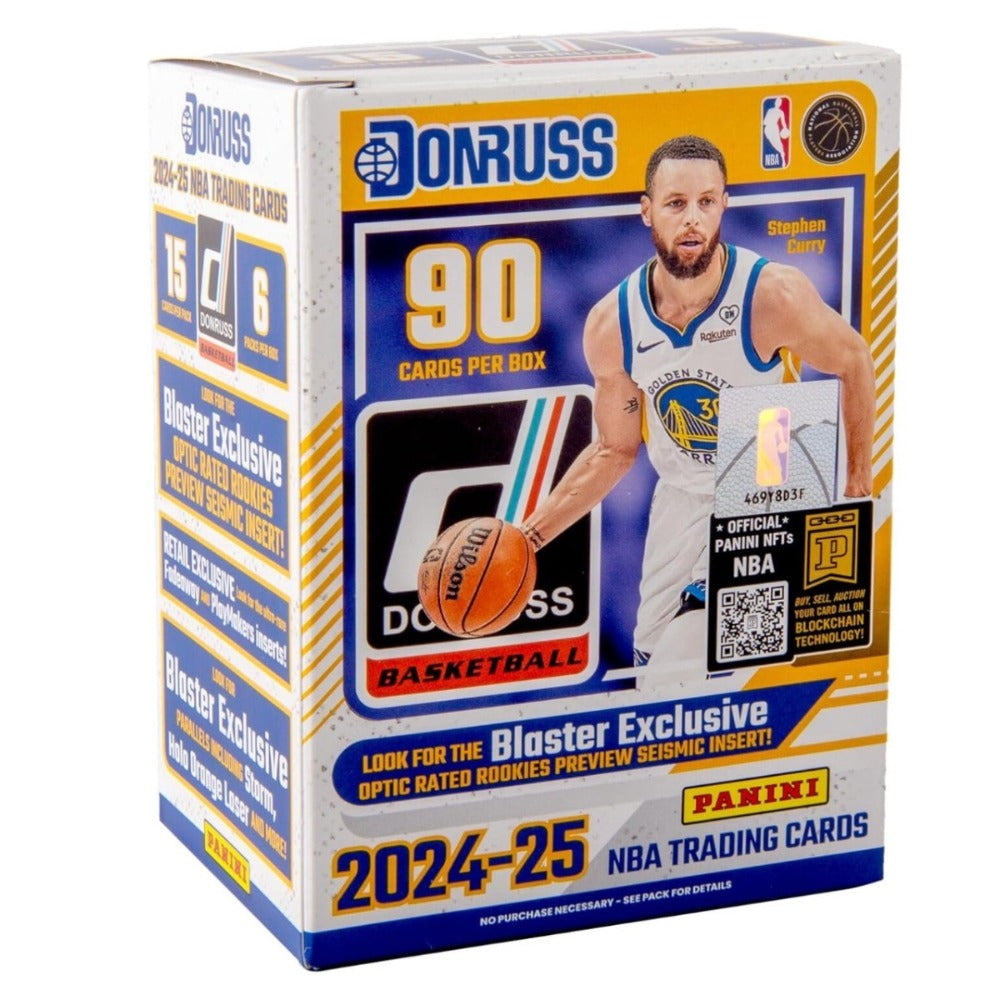 Factory Sealed 6 Packs 90 Cards, Holo Laser Rookies & Inserts, Collector Gift for NBA Fans + 25ct Toploaders – NBA Blaster Box 2024-25 Panini Donruss Basketball