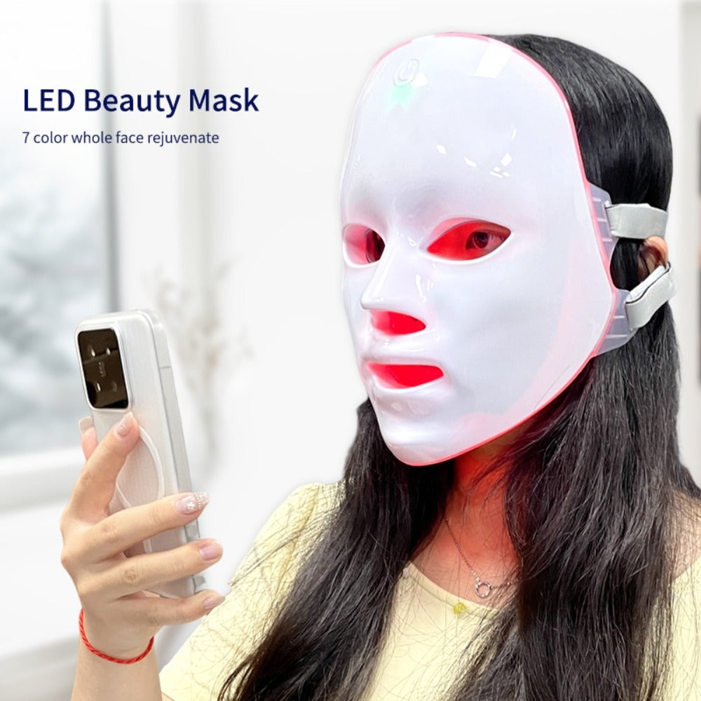 Portable 7-Color LED Facial Mask Device – USB Rechargeable Home Beauty Skincare Tool for Face Care, Anti-Aging & Acne, Perfect Gift for Girlfriend & Valentine's Day - product image 7