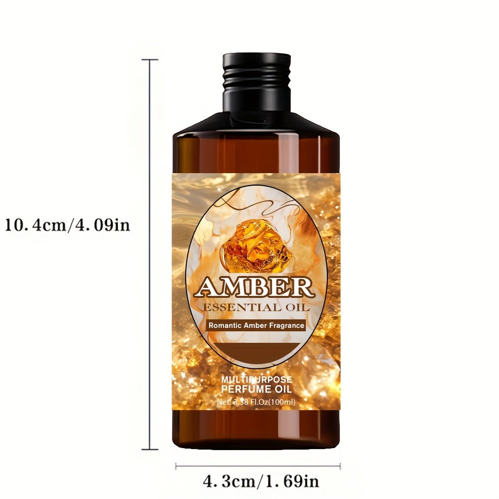 Amber Essential Oil 100ml Pure Romantic Fragrance for Diffuser Aromatherapy – Therapeutic Grade Scented Oil for Relaxation Stress Relief Skin Hair Care Massage Gift for Women Men - product image 5